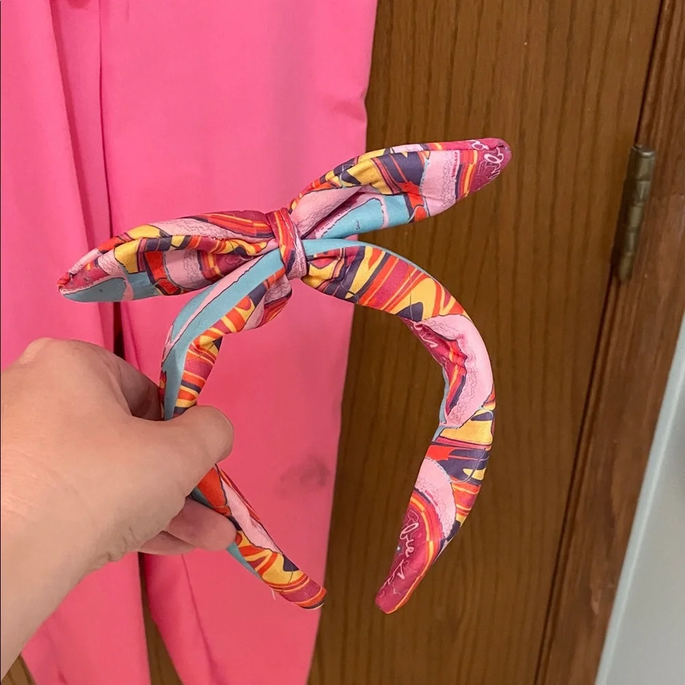 BARBIE UEC Girls Size Medium (7/8) Bright Pink Jumpsuit Costume with headband